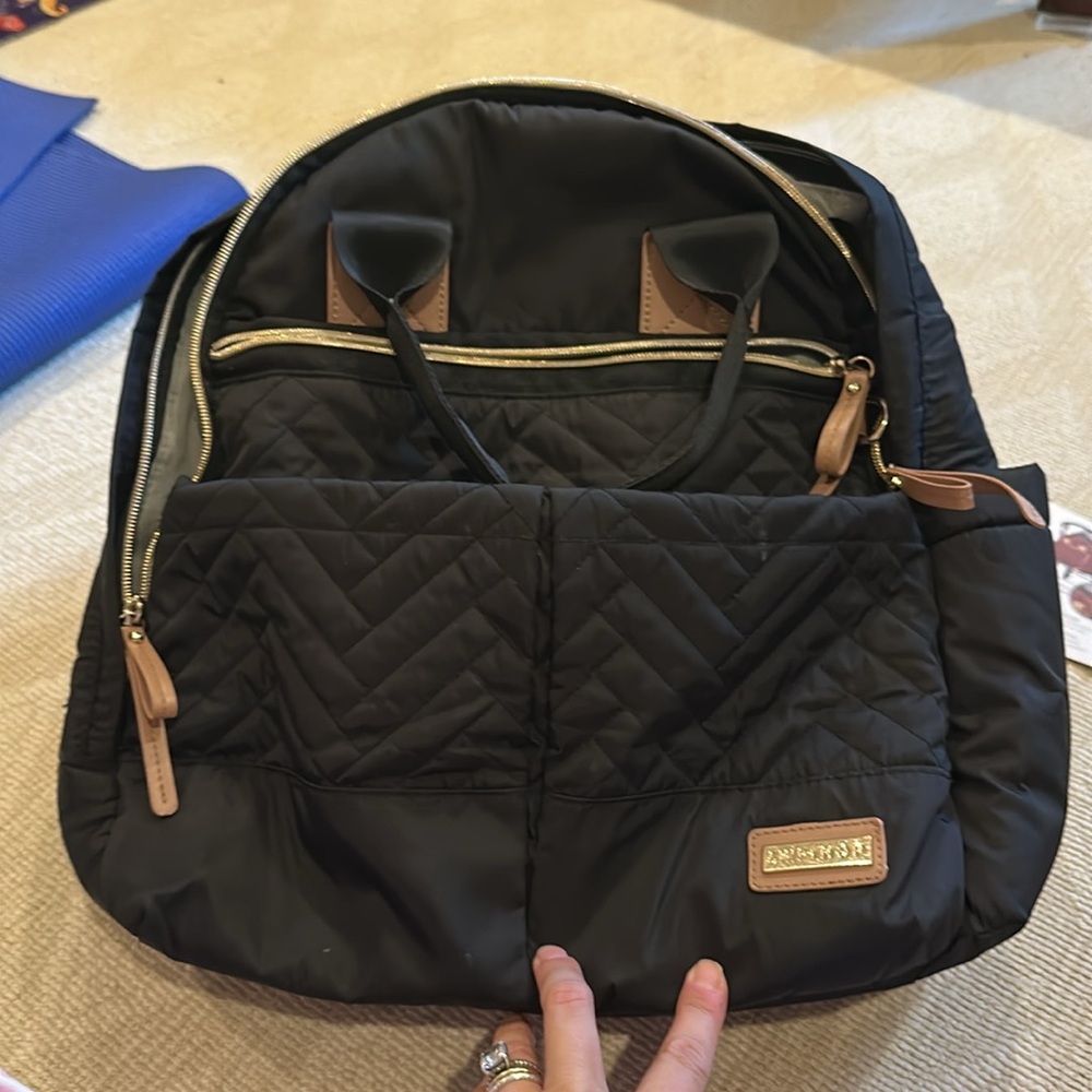NWOT Skip Hop Black Backpack with Quilted Design and Durable Fabric